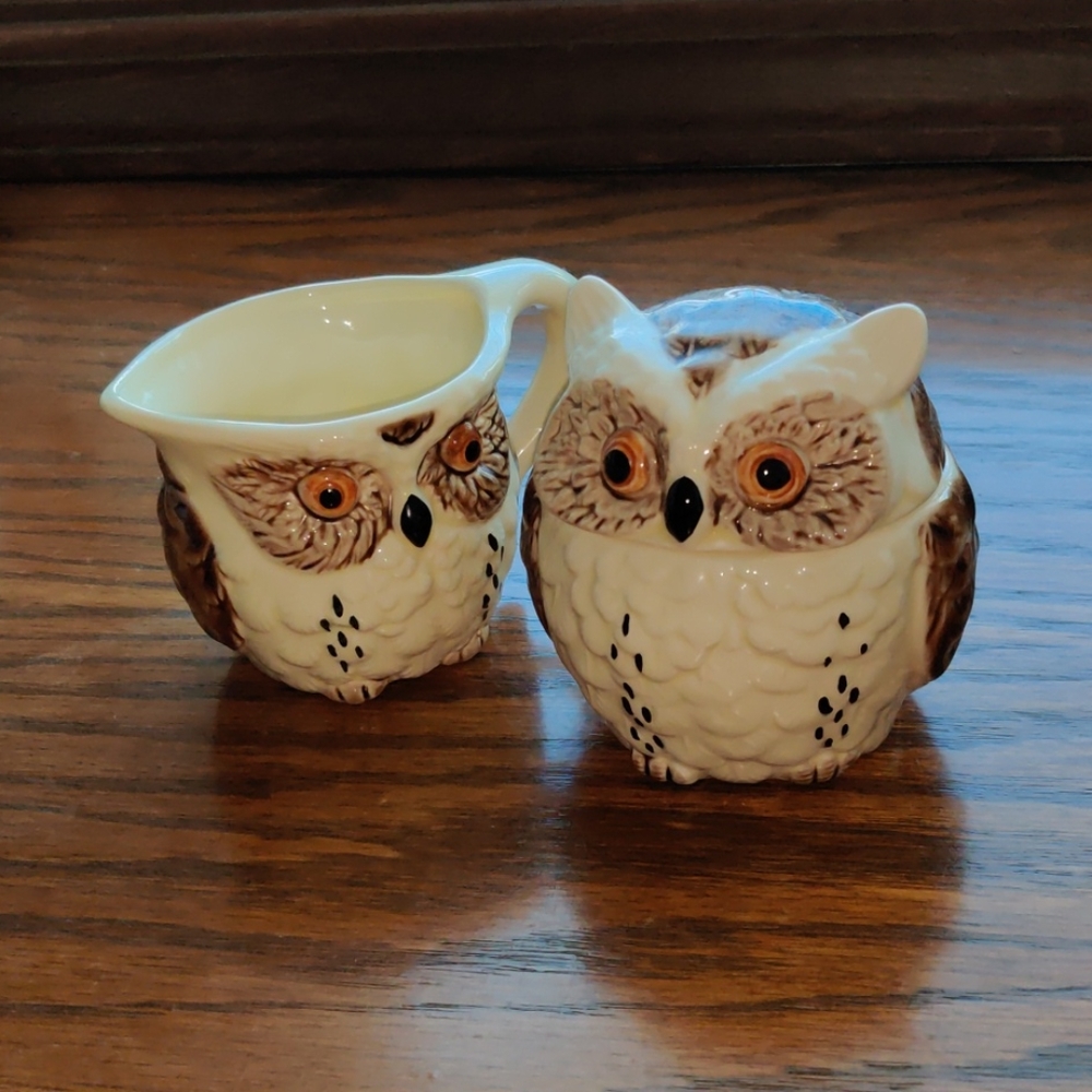 Mini Owl Cream and Sugar Set